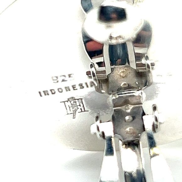 John Hardy Estate Large Button Clip on Earrings 1.5" Sterling Silver JH57 - Picture 5 of 8